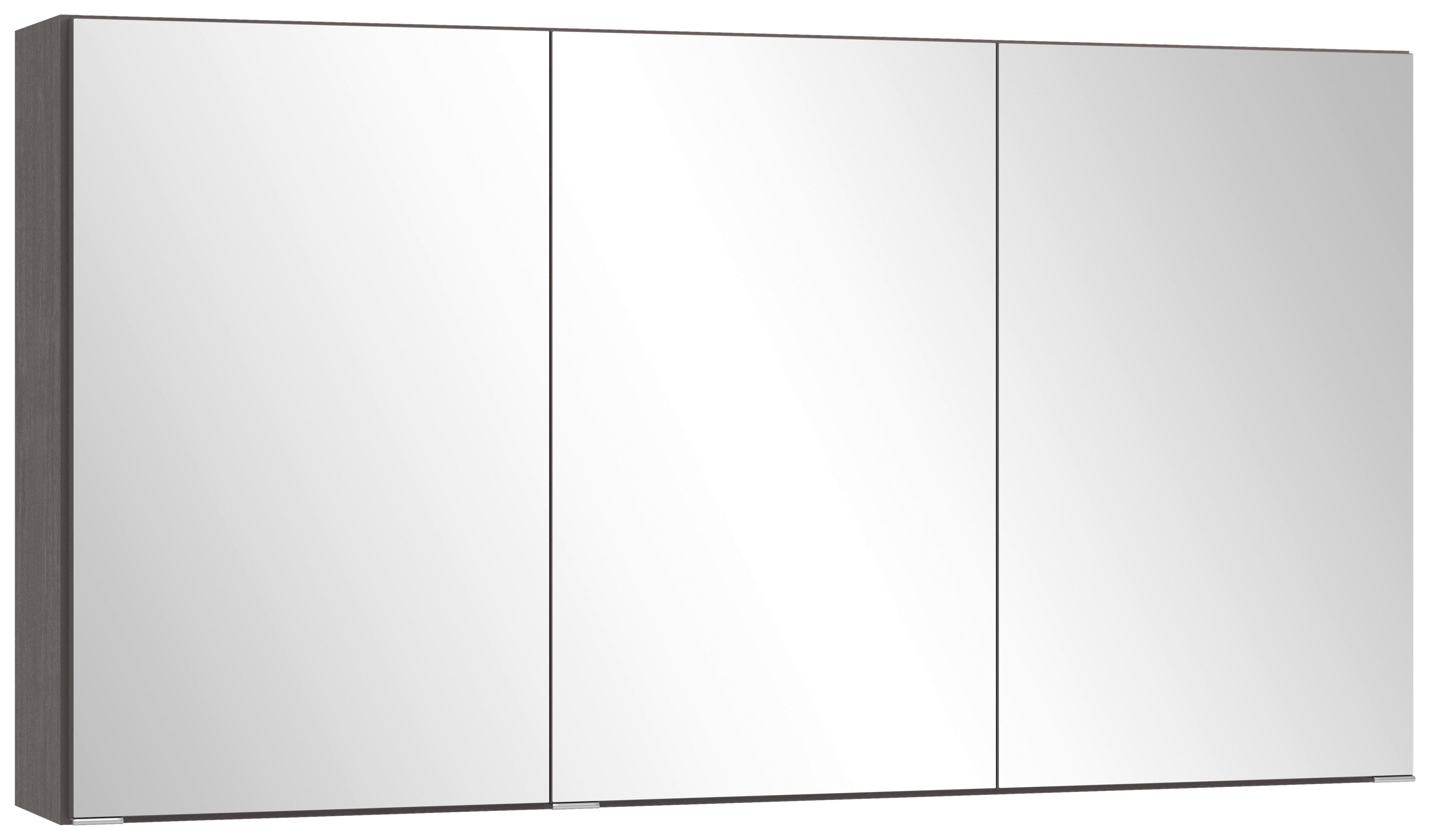 Spiegelschrank Arosa 3 Spiegeltüren 120x64 cm - Graphitfarben, MODERN, Glas/Holzwerkstoff (120/64/20cm) - Held
