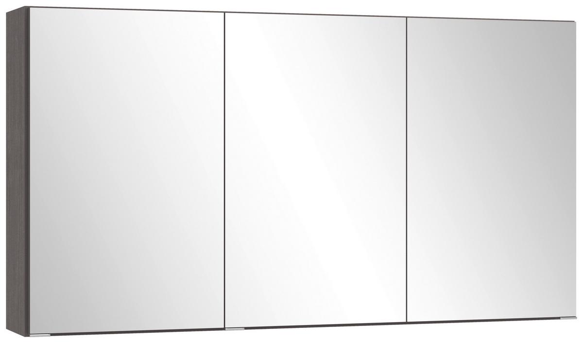 Spiegelschrank Arosa 3 Spiegeltüren 120x64 cm - Graphitfarben, MODERN, Glas/Holzwerkstoff (120/64/20cm) - Held