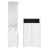 Garderobe Lyon Weiß/Schwarz B: 110 cm - Schwarz/Weiß, Design, Holzwerkstoff (110/186/35cm) - MID.YOU