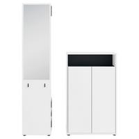 Garderobe Lyon Weiß/Schwarz B: 110 cm - Schwarz/Weiß, Design, Holzwerkstoff (110/186/35cm) - MID.YOU