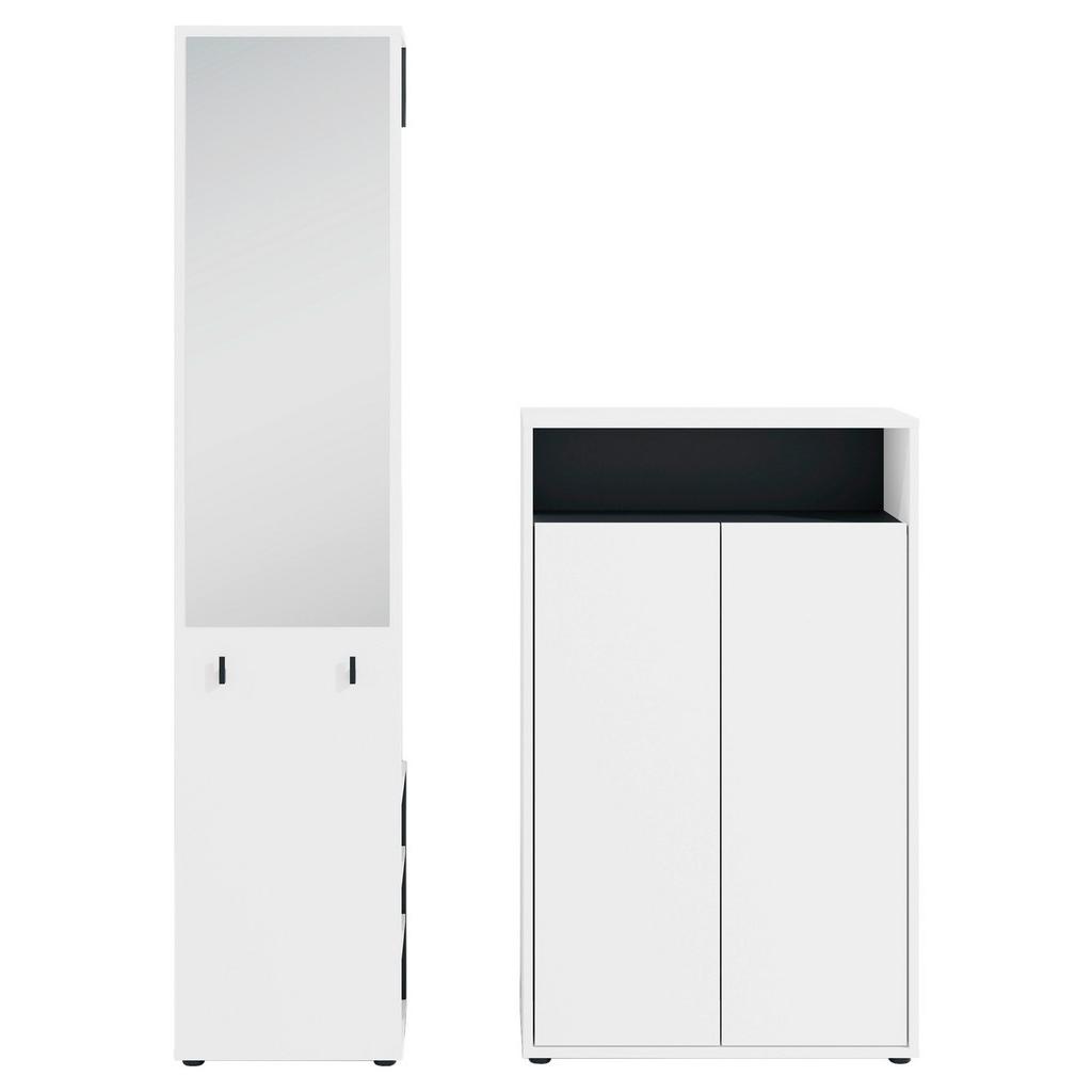 Garderobe Lyon Weiß/Schwarz B: 110 cm
