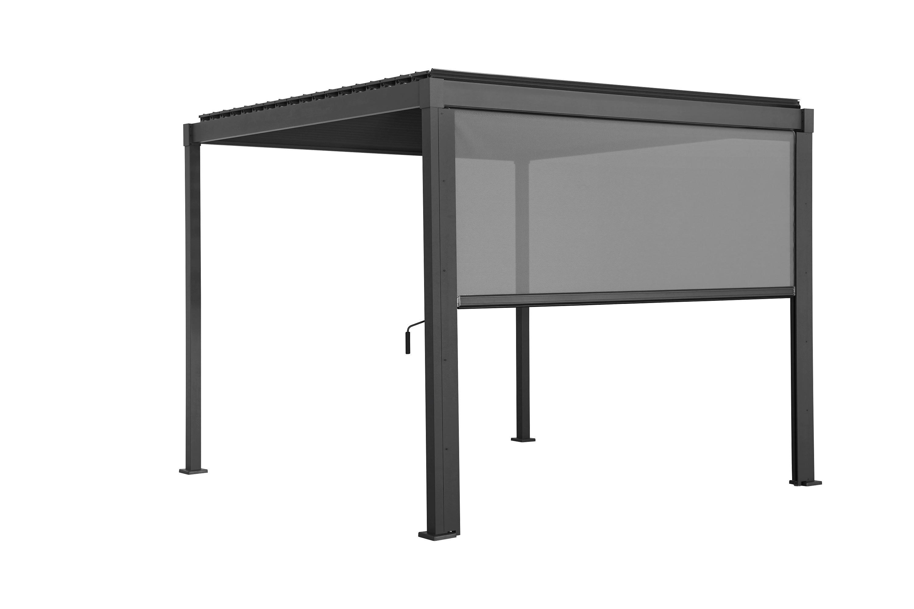 Pavillon-Rollo 300x250cm Wetterfest - Anthrazit/Grau, Basics, Textil/Metall (279/224cm) - Gardenson