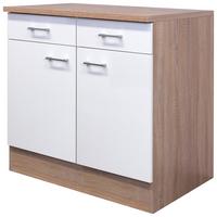 KUCHYŇSKÁ SPODNÍ SKŘÍŇKA SAMOA  US 80 - bílá/Sonoma dub, Konvenční, kompozitní dřevo/plast (80/85/57cm)