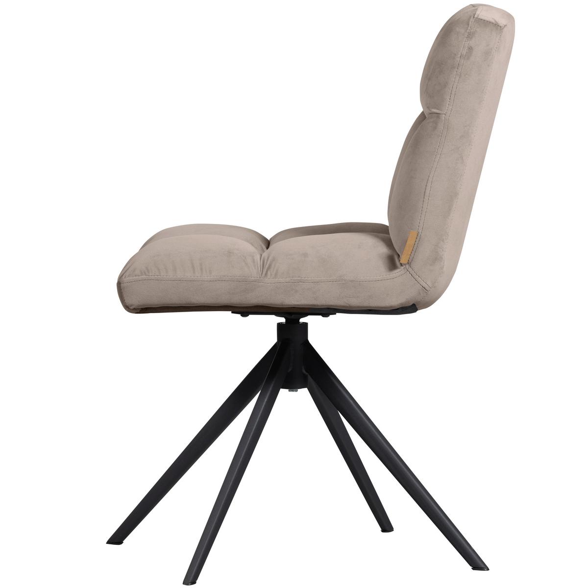 Stuhl Vinny Sandfarben B: 48 Cm - Sandfarben/Schwarz, Design, Textil/Metall (48/80/45cm) - Livetastic