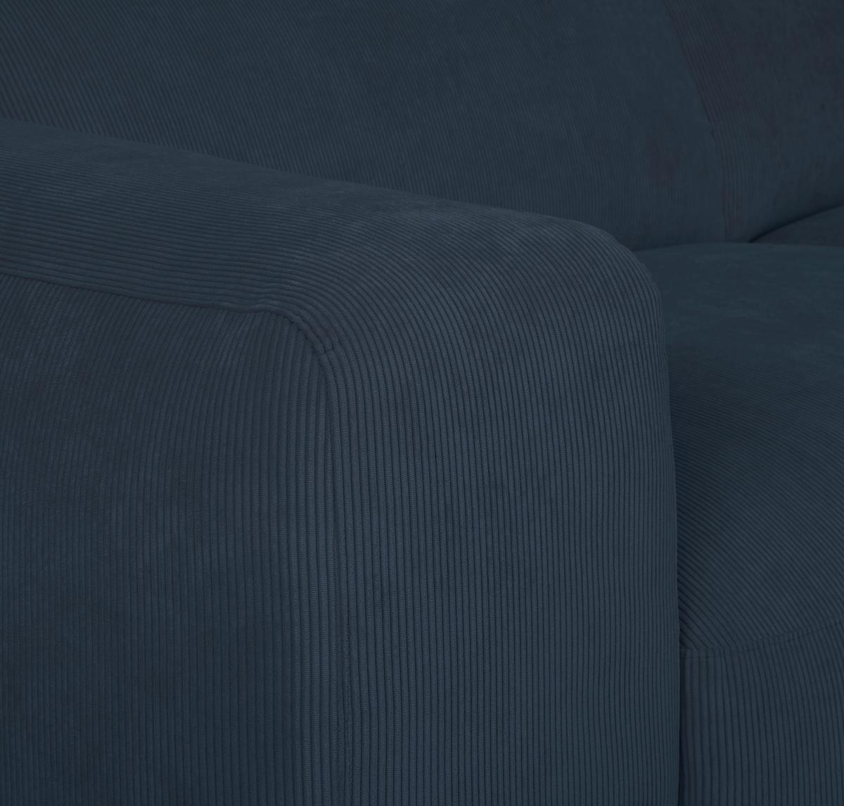 3-sitzer-sofa Hannah Blau B: 247 Cm - Blau/Schwarz, Design, Textil (247/75/104cm) - MID.YOU