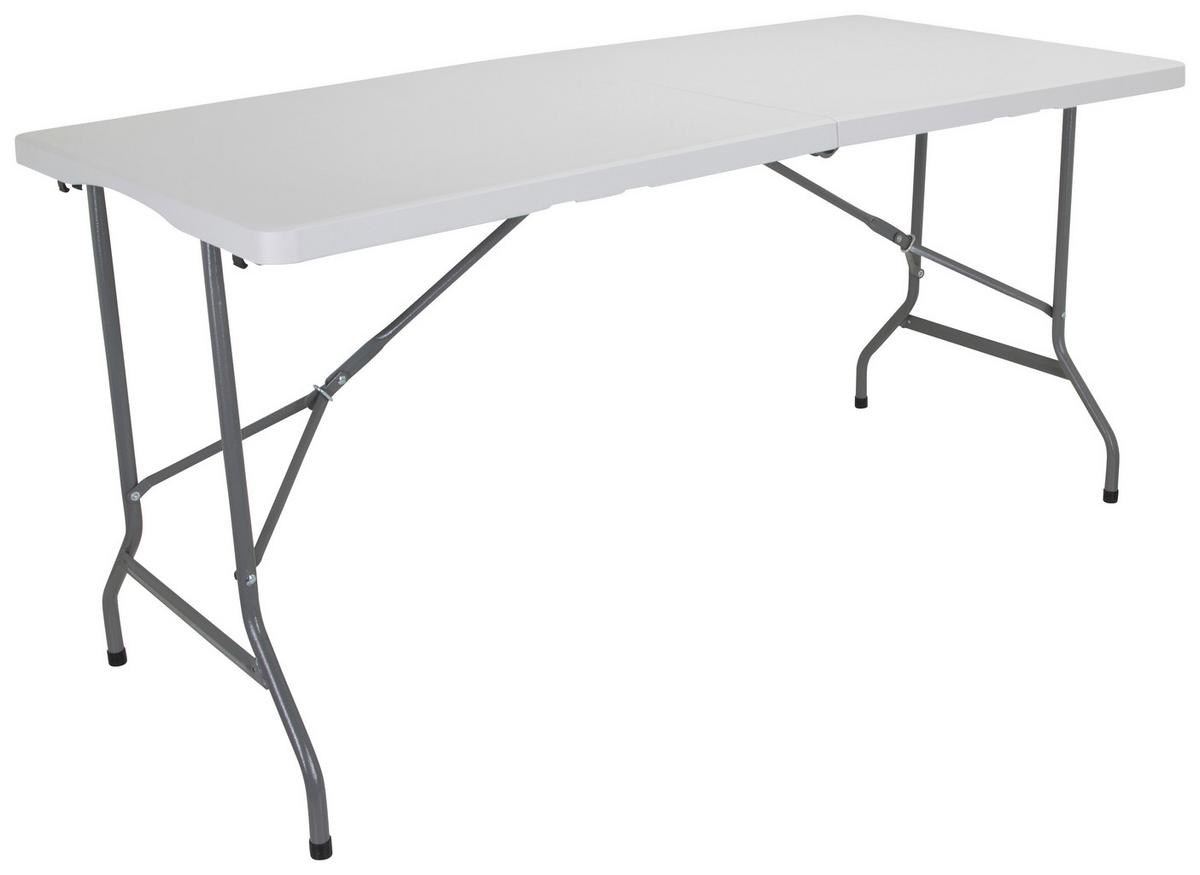 Klapptisch Easy Up Multi Ii Weiß - Silberfarben/Weiß, MODERN, Kunststoff/Metall (70/152/74cm) - MID.YOU