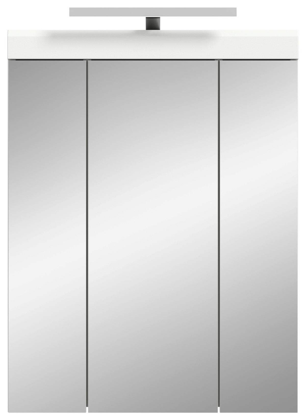 Spiegelschrank Scout Spiegelglas Weiß - Weiß Hochglanz, MODERN, Glas/Holzwerkstoff (60/79/18cm) - MID.YOU