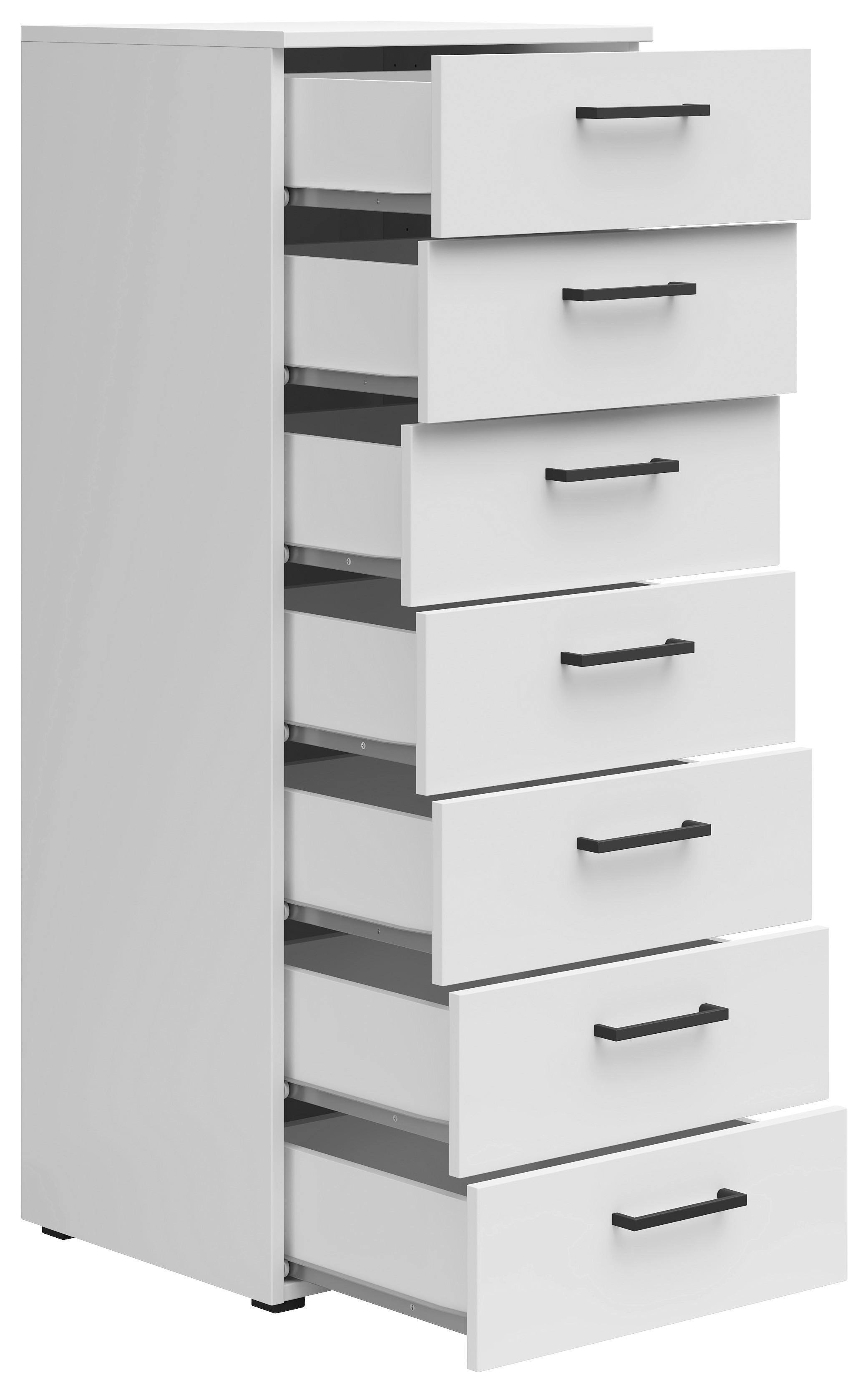 Komód Cabinet - fehér, Modern, faalapú anyag (45/115/40cm)