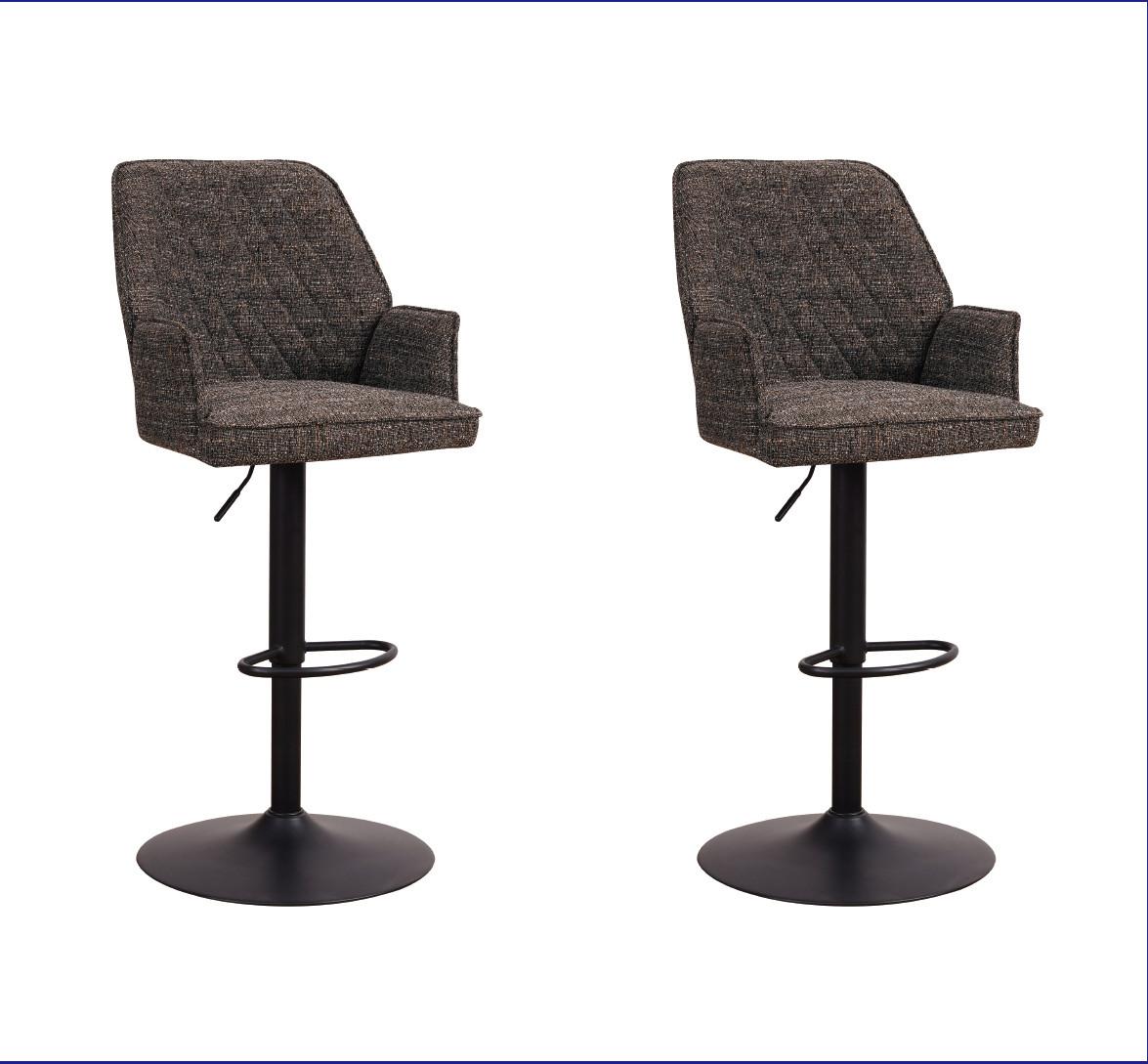 Barhocker-Set Donny Anthrazit/Dunkelgrau B: 54 cm - Dunkelgrau/Anthrazit, MODERN, Textil/Metall (54/100/58cm) - MID.YOU