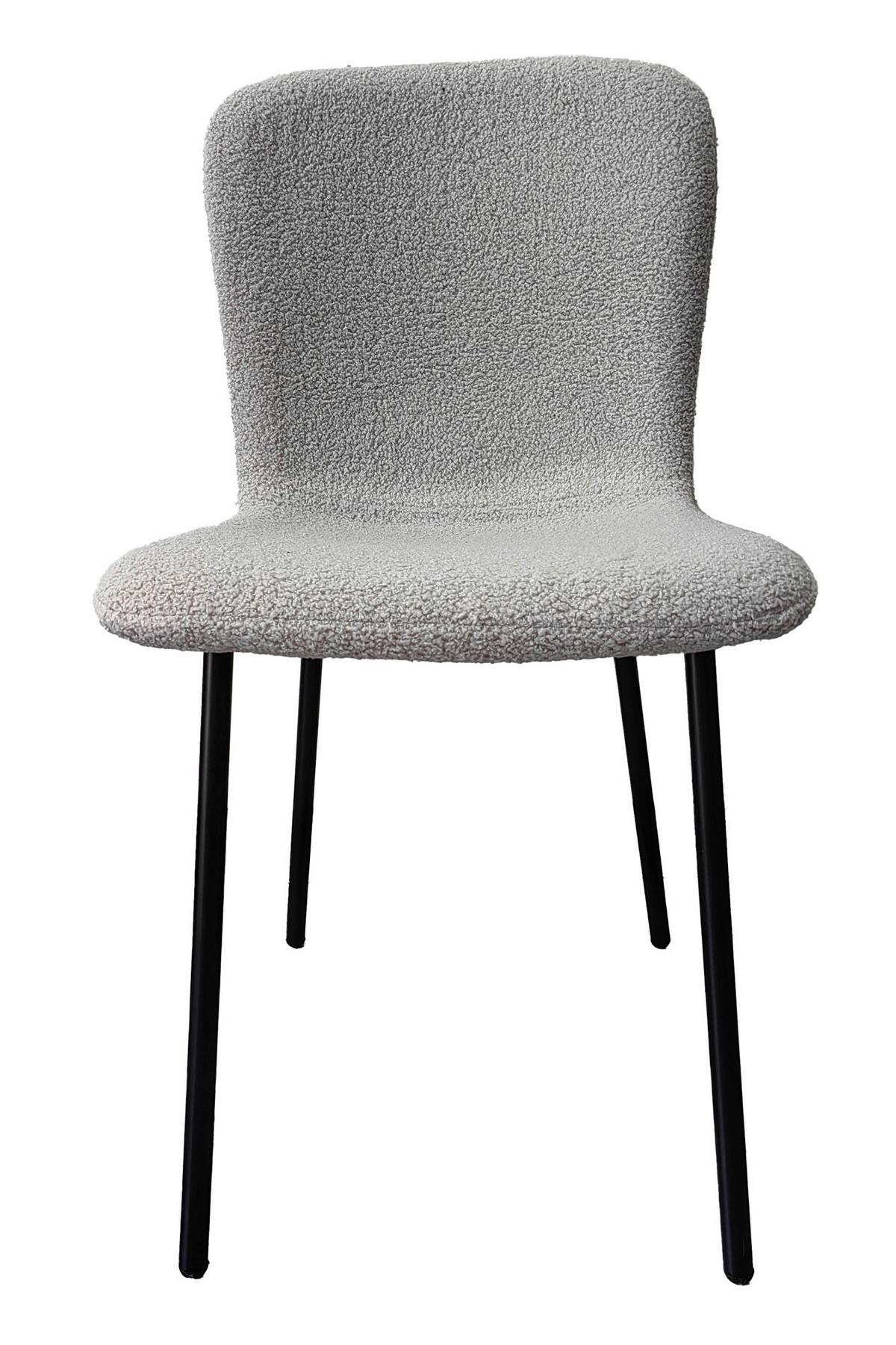 Stuhl-set Hellgrau B: 44cm 4-Teilig - Hellgrau/Schwarz, MODERN, Textil/Metall (44/79/52cm) - Livetastic