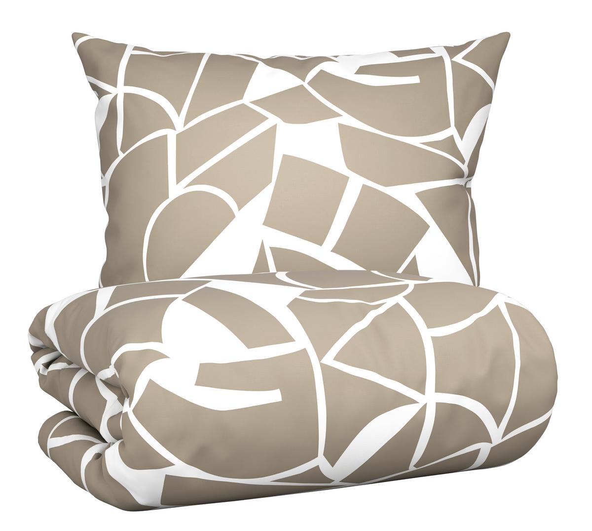 Povlečení Axel, 70/90 140/200cm - bílá/béžová, Moderní, textil (140/200cm) - Mömax