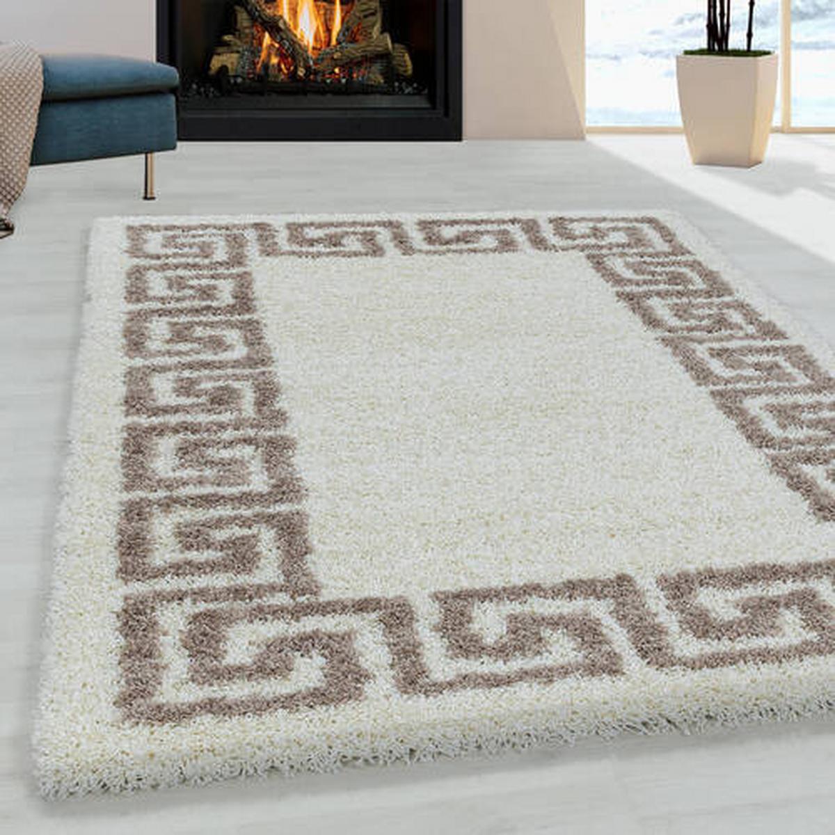 Hochflorteppich Hera Beige/Braun 60x110 cm - Beige, Design, Textil (60/110cm)