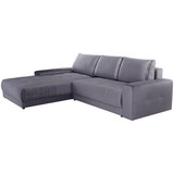 Ecksofa mit Schlaffunktion + Bettkasten Adria, Samt - Grau, MODERN, Textil (213/308cm) - Luca Bessoni