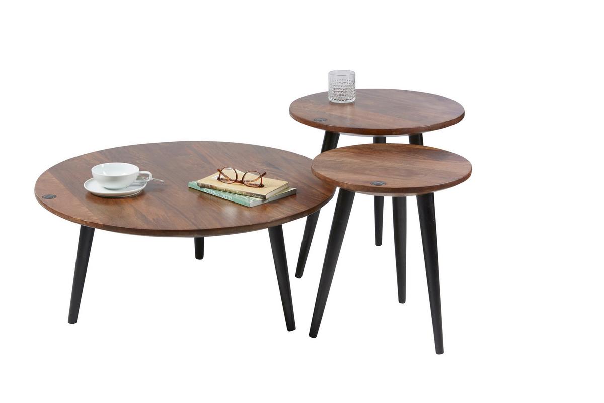 BEISTELLTISCH Mangoholz B: 40cm - Schwarz/Braun, Design, Holz (40/40/46cm) - MID.YOU
