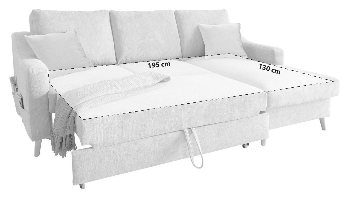 Ecksofa Valentina - Naturfarben/Grau, Design, Textil (228/150cm) - P & B