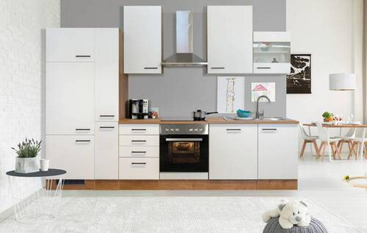 Küchenblock Avila Eichefarben/magnolie B: 310 Cm - Eichefarben/Magnolie, MODERN, Holzwerkstoff (310cm) - FlexWell