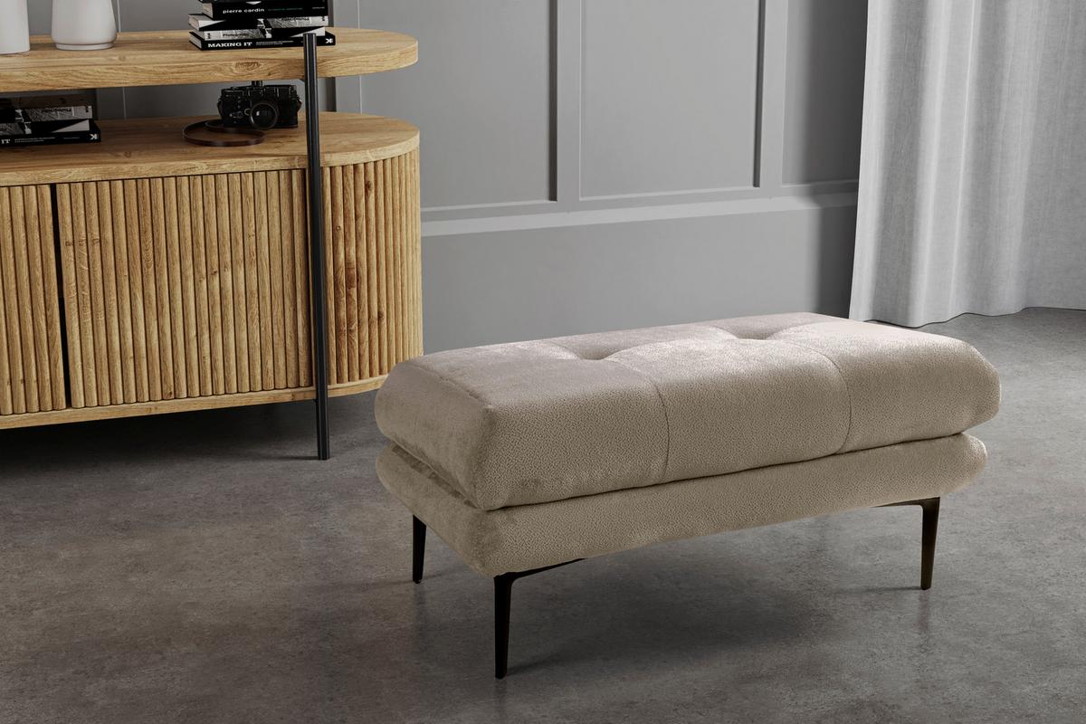 Hocker Ankona Grau/Schwarz, 80 cm - Schwarz/Grau, Design, Textil (80/48/80cm) - MID.YOU