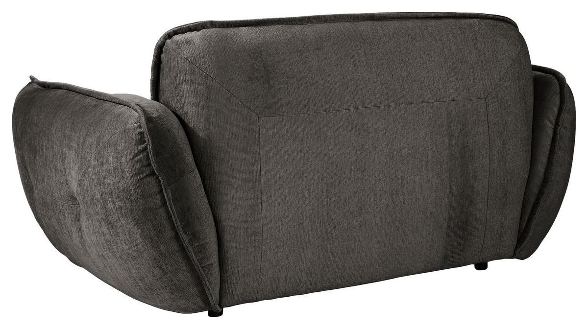 XXL-Sessel Fluffy, Anthrazit B: 182 cm - Anthrazit/Schwarz, MODERN, Textil (182/87/184cm) - Trendmanufaktur