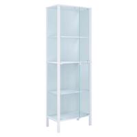 VITRINE Jensol, Weiß B: 60 cm - Klar/Weiß, Design, Glas/Holzwerkstoff (60/178/35cm) - Livetastic