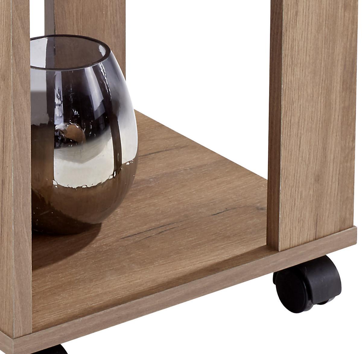 Regal Auf Rollen Rolly B 34cm, Eiche Dekor - Eichefarben, MODERN, Holzwerkstoff/Kunststoff (34/111/34cm)