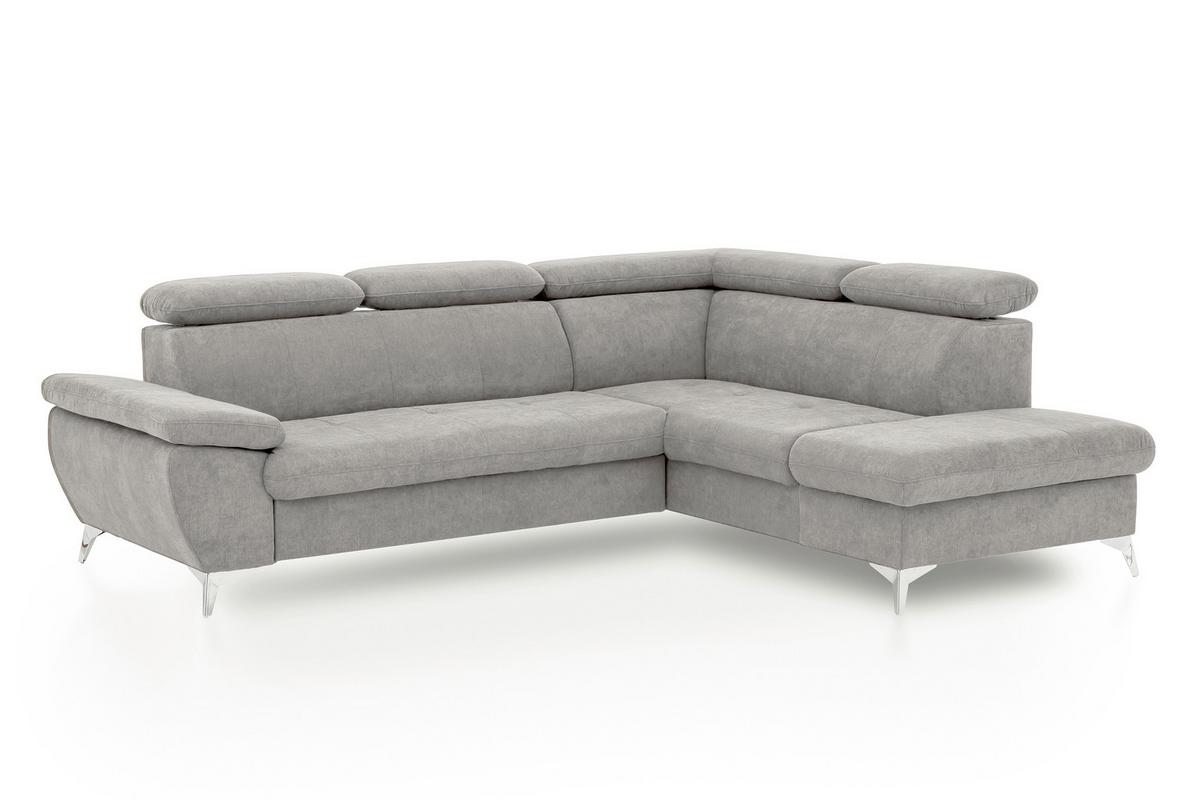 Ecksofa Mit Schlaffunktion Gisele - Chromfarben/Grau, KONVENTIONELL, Textil (256/209cm) - Livetastic