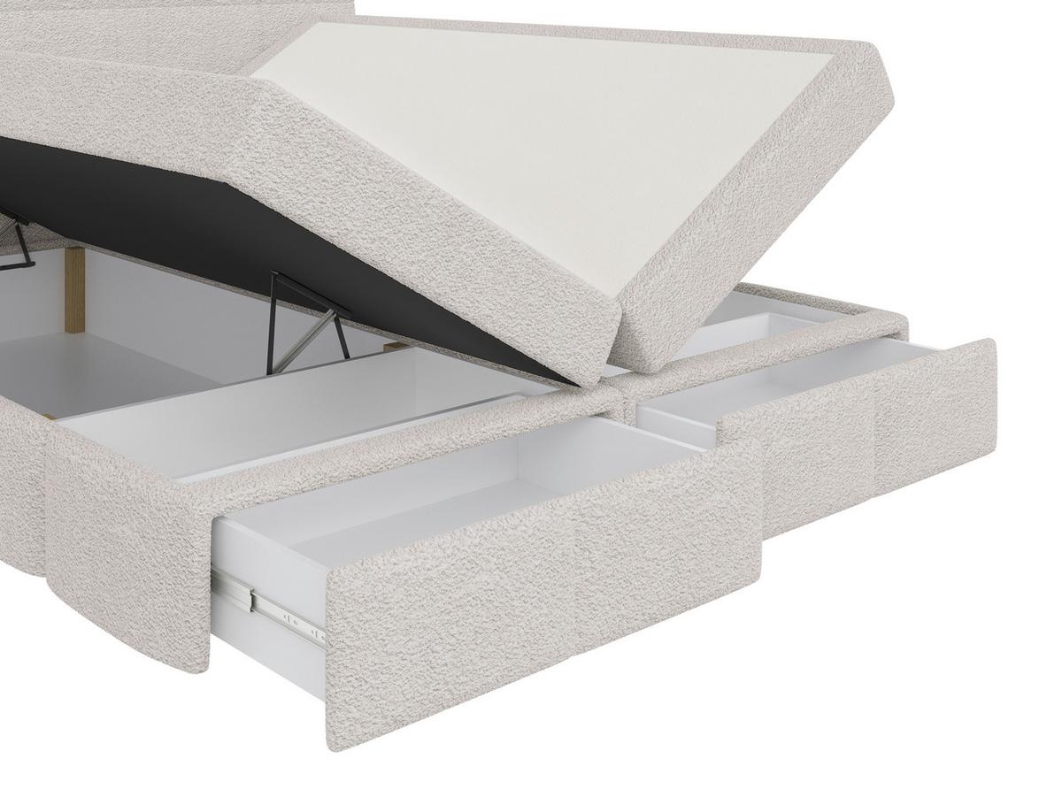 Polsterbett Alba Chenille Weiß, Lf: 180x200 Cm - Schwarz/Weiß, Trend, Textil (180/200cm)