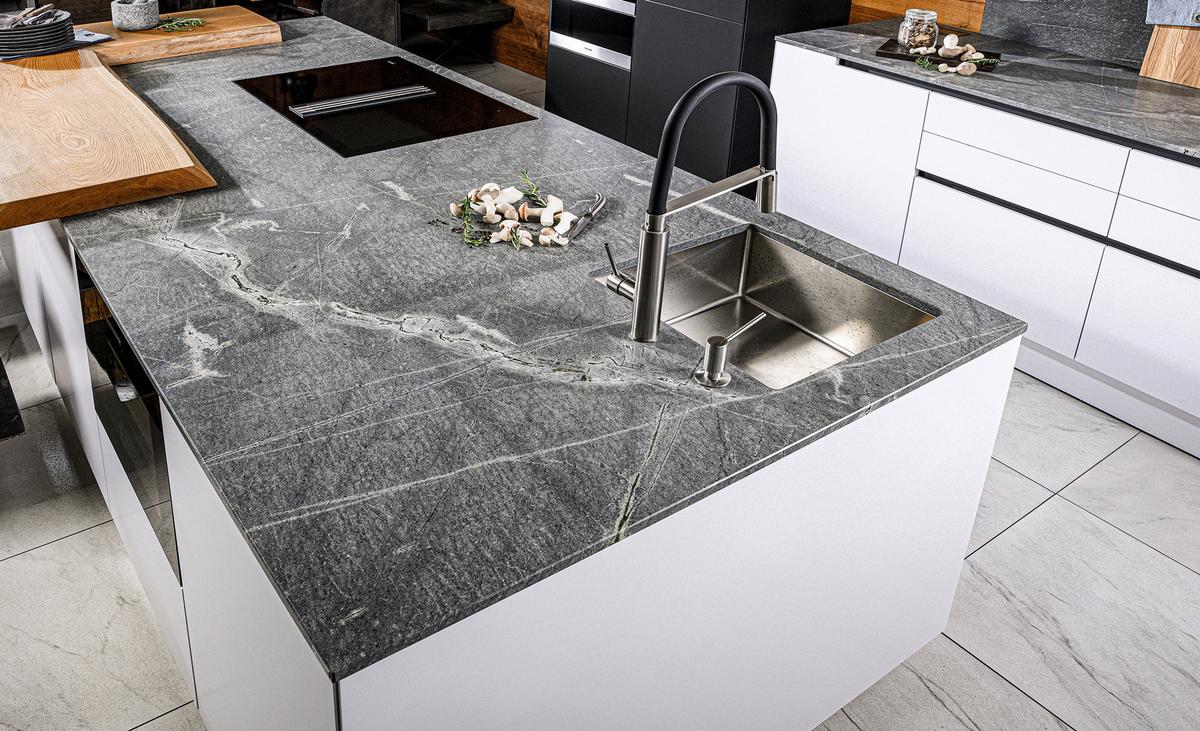 Naturstein Leather Look Naturstein Atlantis - Hellgrau, MODERN, Stein - Strasser