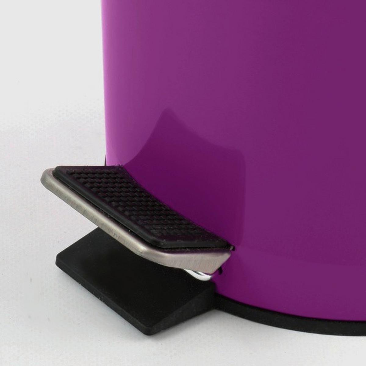 Kosmetikeimer Unis 3l Violett Metall DxH 17x25 - Violett/Schwarz, Basics, Kunststoff/Metall (17/25cm)