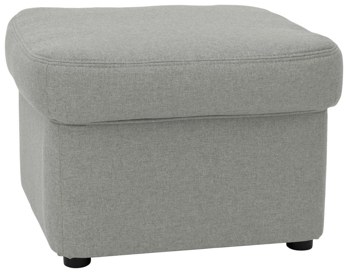 Polsterhocker Papenburg Silberf. Webstoff H: 40 Cm - Silberfarben/Schwarz, KONVENTIONELL, Textil (60/40/60cm) - MID.YOU