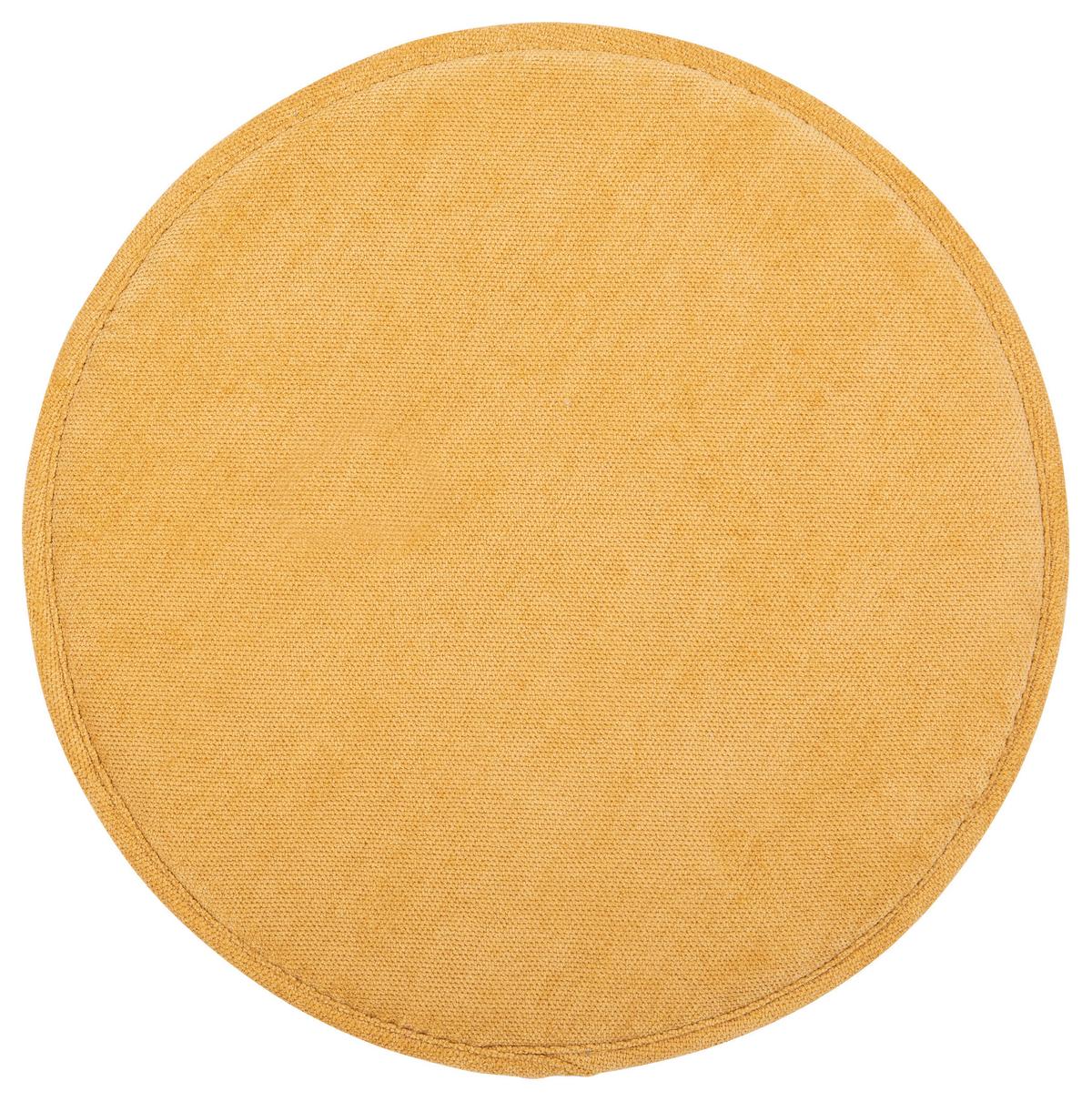 Sitzkissen Campino Honig ⌀ 38 cm Polyester - Honig, MODERN, Textil (38/2,5cm) - Luca Bessoni