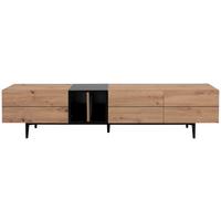 TV-Element Nola B: 195 cm Eiche Dekor/Schwarz - Eichefarben/Schwarz, KONVENTIONELL, Holzwerkstoff (195/48/37cm) - MID.YOU