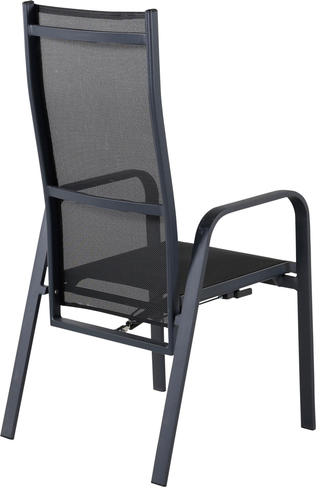 Gartensessel-set Copacabana Aluminium - Schwarz, KONVENTIONELL, Metall (56.5/110/65cm) - Gardenson