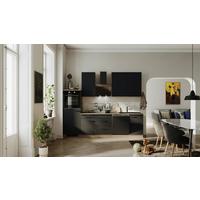 Küchenblock Capri Eiche/Schwarz B: 280 cm - Eichefarben/Schwarz, Basics, Holzwerkstoff (280cm) - FlexWell