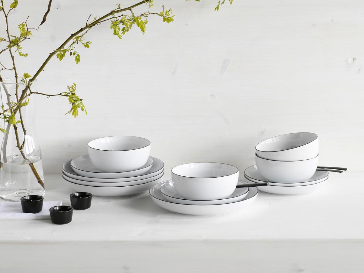 Tafelservice Porzellan Schwarz Weiß - Design - Creatable