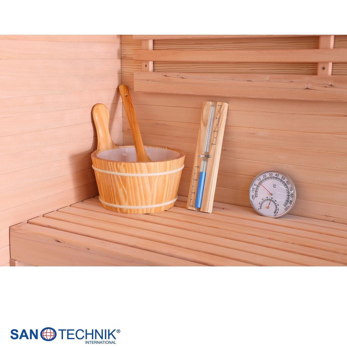 Finnische Panoramasauna BHT: 130x120x200 cm - Naturfarben, Basics, Glas/Holz (130/120/200cm) - Sanotechnik
