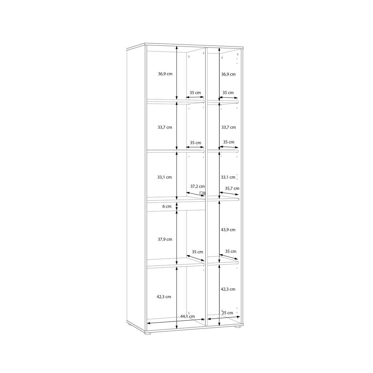 Vitrin Eliston - tölgyfa színű/homokszínű, Natur, műanyag/faalapú anyag (74/200,1/41,5cm) - Modern Living
