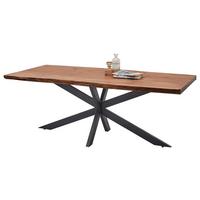 Esstisch Jaro - Schwarz/Akaziefarben, KONVENTIONELL, Holz/Metall (200/100/76,5cm) - Livetastic