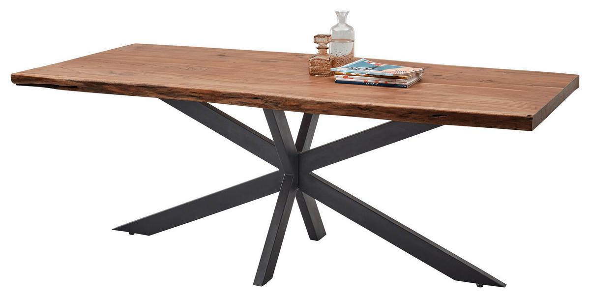 Esstisch Jaro - Schwarz/Akaziefarben, KONVENTIONELL, Holz/Metall (200/100/76,5cm) - Livetastic