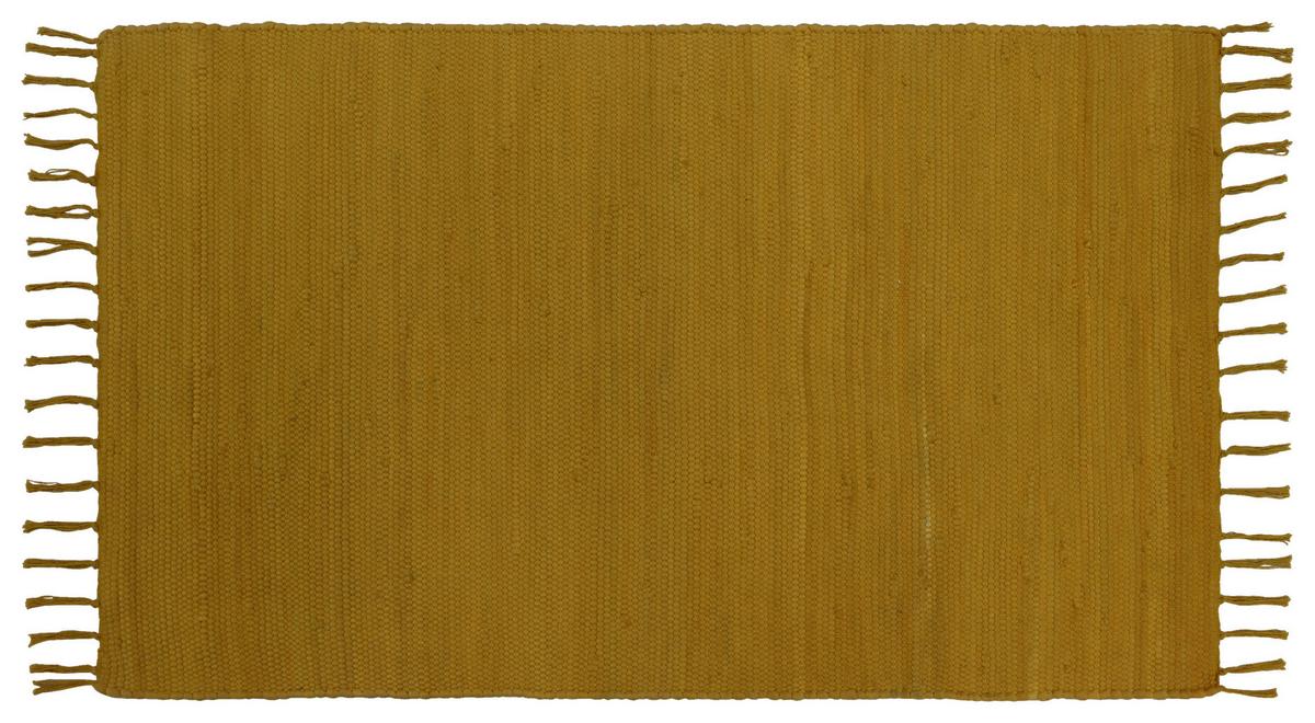 Handwebteppich Annika - Senfgelb, MODERN, Textil (70/120cm) - James Wood