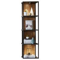 Wandregal Manhattan - Eichefarben/Graphitfarben, MODERN, Holzwerkstoff/Metall (35/128/28cm) - Livetastic