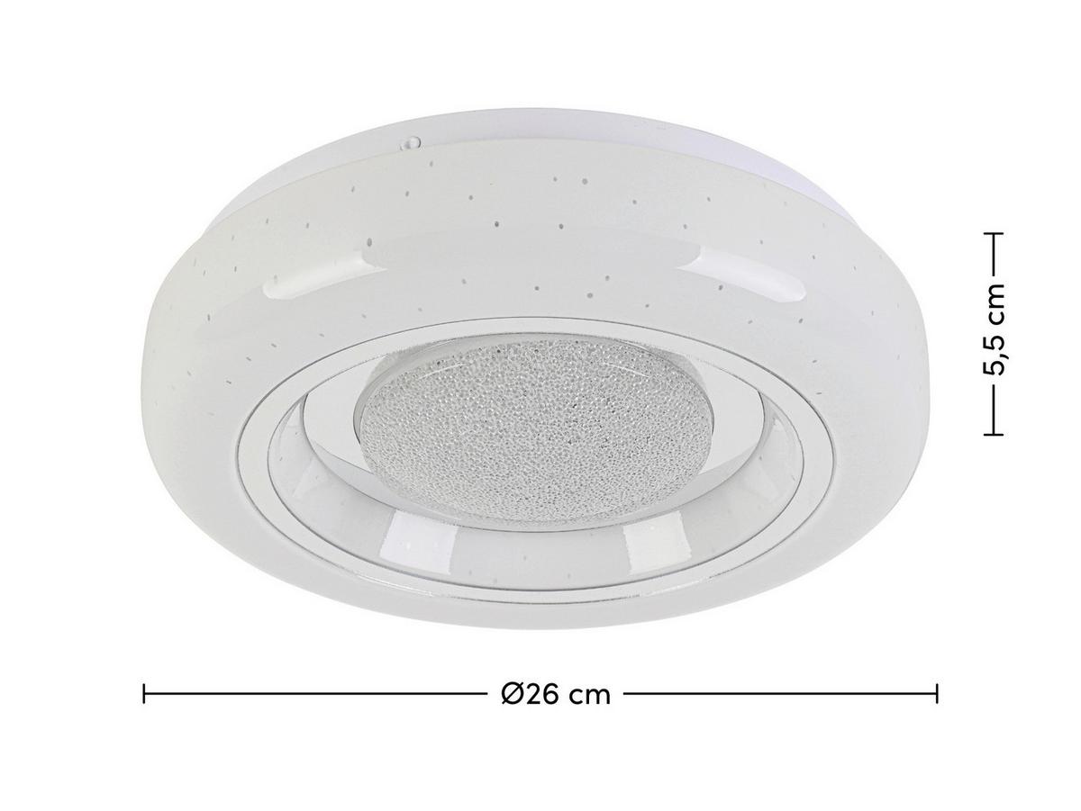 STROPNÉ LED SVIETIDLO ALI - biela/chrómová, Modern, kov/plast (26/26/5,5cm) - Mömax