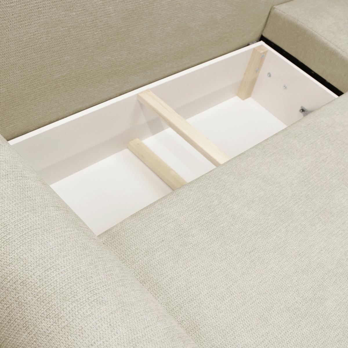 Ecksofa Velo Beige S: 250x160 cm - Beige/Schwarz, Design, Textil (250/160cm) - MID.YOU