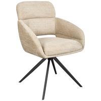 Armlehnstuhl Lyon Khaki B: 57,5 cm - Khaki/Schwarz, MODERN, Textil/Metall (57,5/85/61cm) - Livetastic