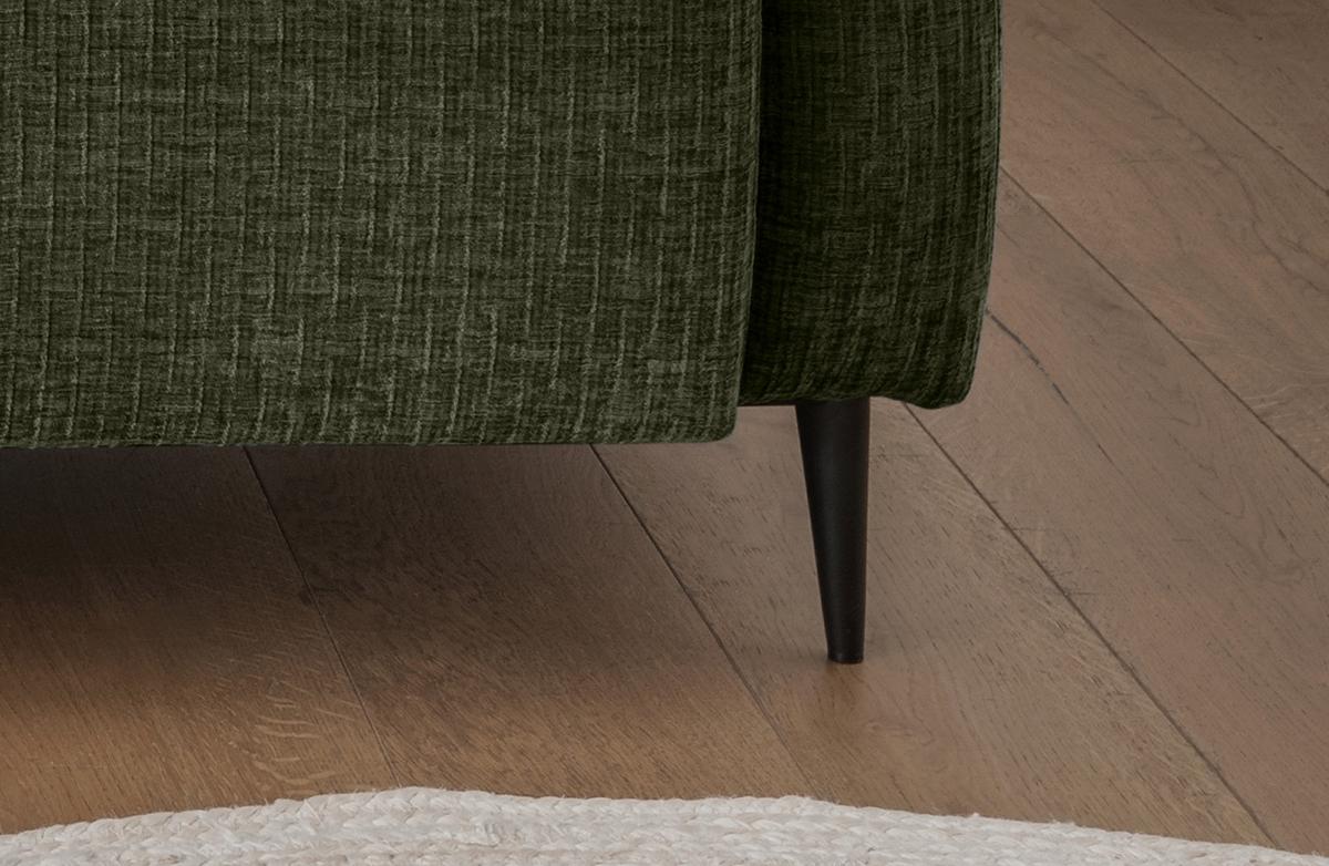 2-Sitzer-Sofa Marone Olivgrün B: 140cm - Schwarz/Olivgrün, MODERN, Textil (140/76/90cm) - Livetastic