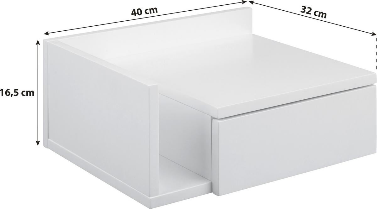 Noční stolek ASHLAN bílá - bílá, Moderní, kompozitní dřevo (40/16,5/32cm) - MID.YOU