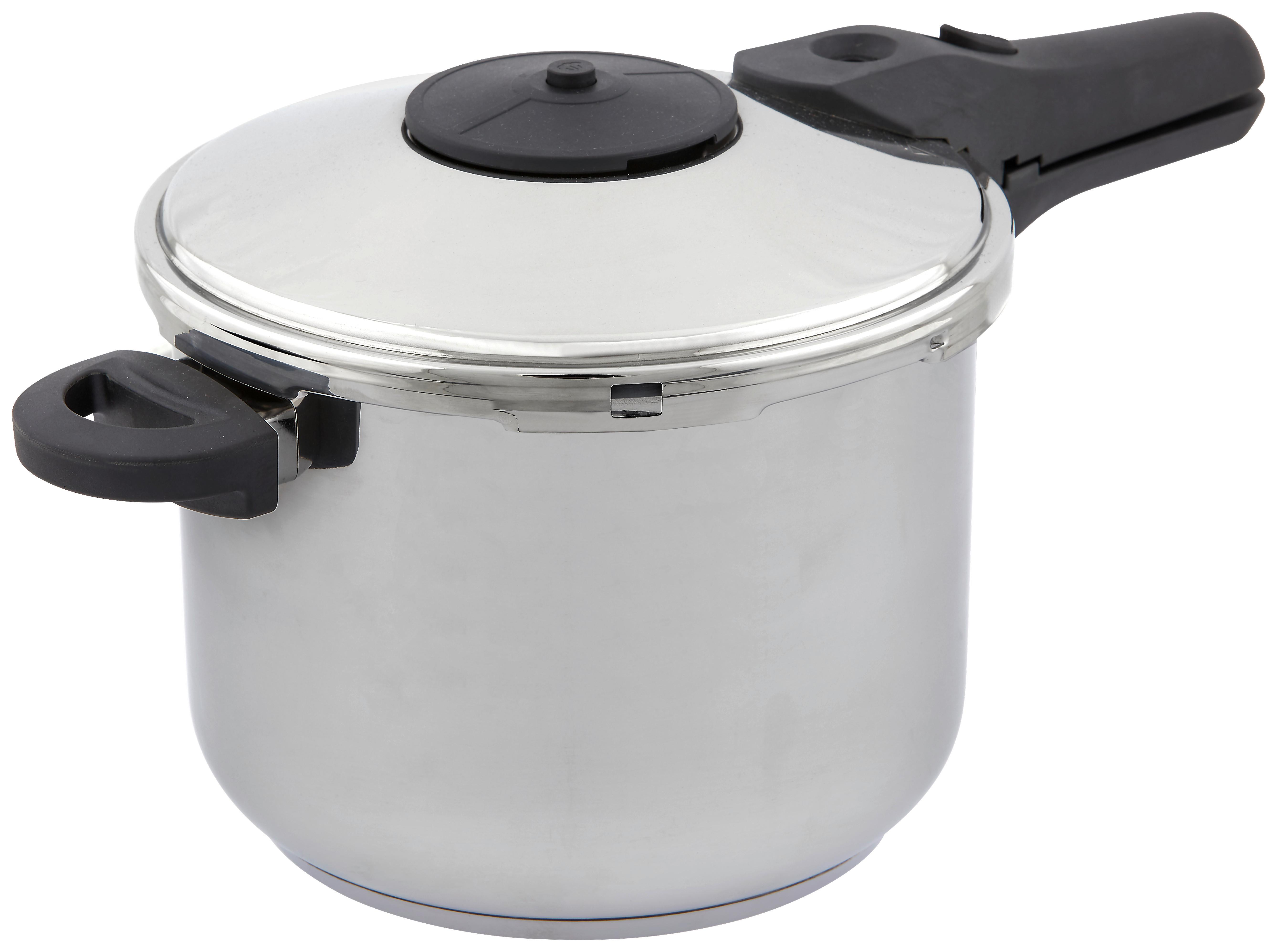 Schnellkochtopf 6 L Edelstahl mit Dampfeinsatz und Kratzfest