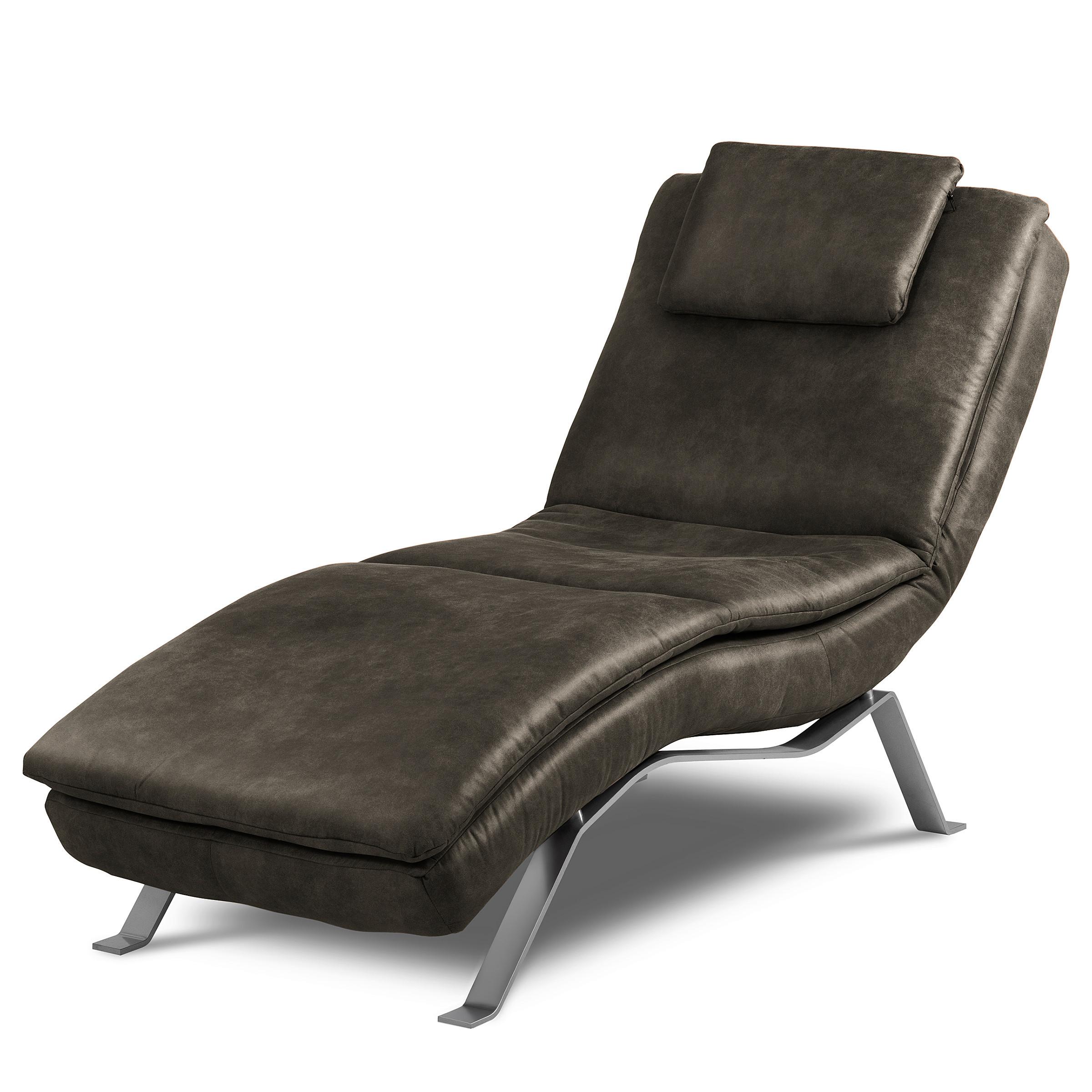 Relaxliege Silver Anthrazit, B: 65cm - Anthrazit/Silberfarben, Design, Textil (65/95/171cm) - Celina Home