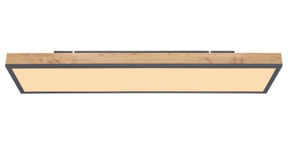 Led-deckenleuchte Henry L: 80 Cm, 1-Flammig, Mit Holz - Eichefarben/Opal, MODERN, Holzwerkstoff/Kunststoff (80/20/6,5cm) - Luca Bessoni