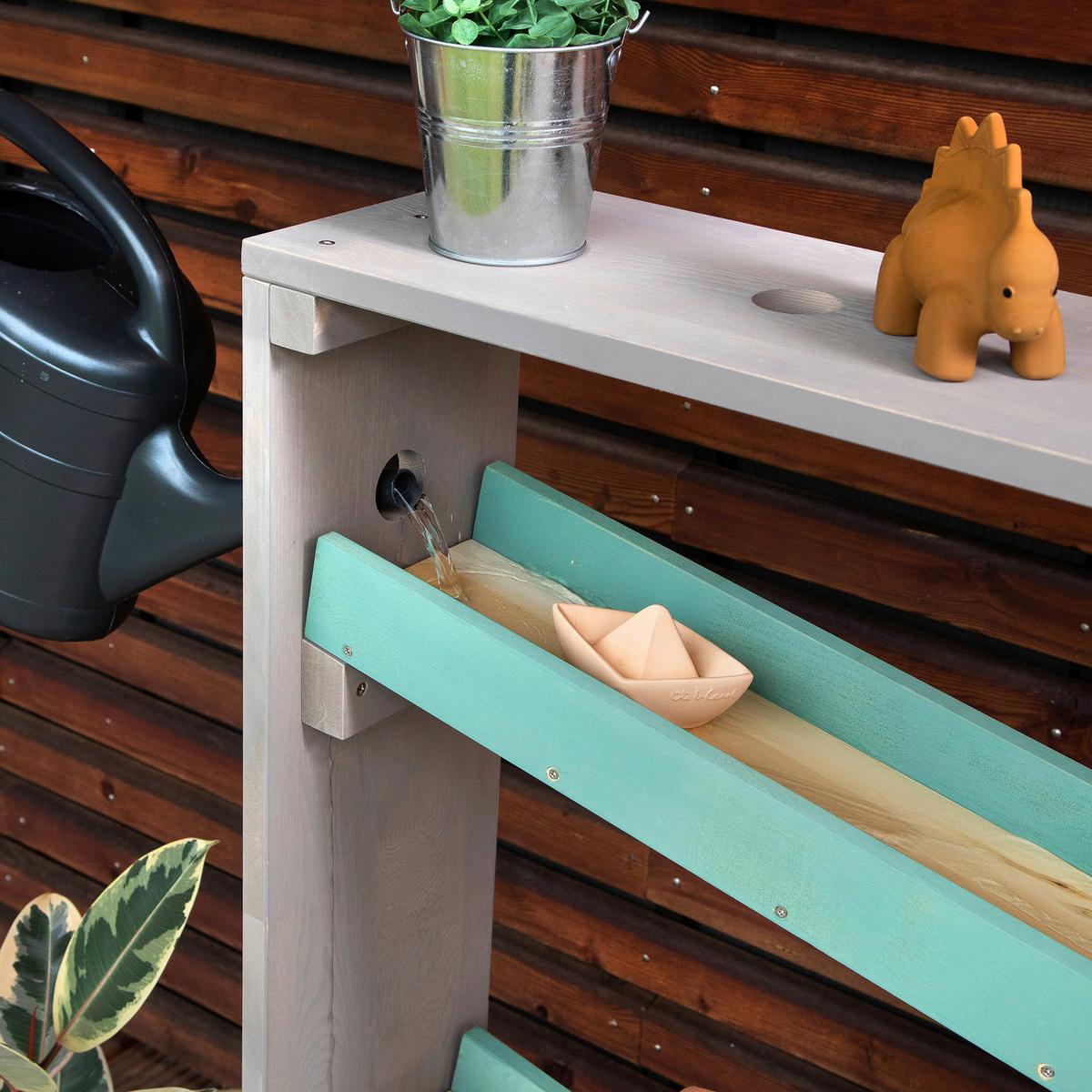 Wasserbahn 80032 "aqua Tower" - Grau/Grün, Basics, Holz (100/44/105cm) - MUDDY BUDDY