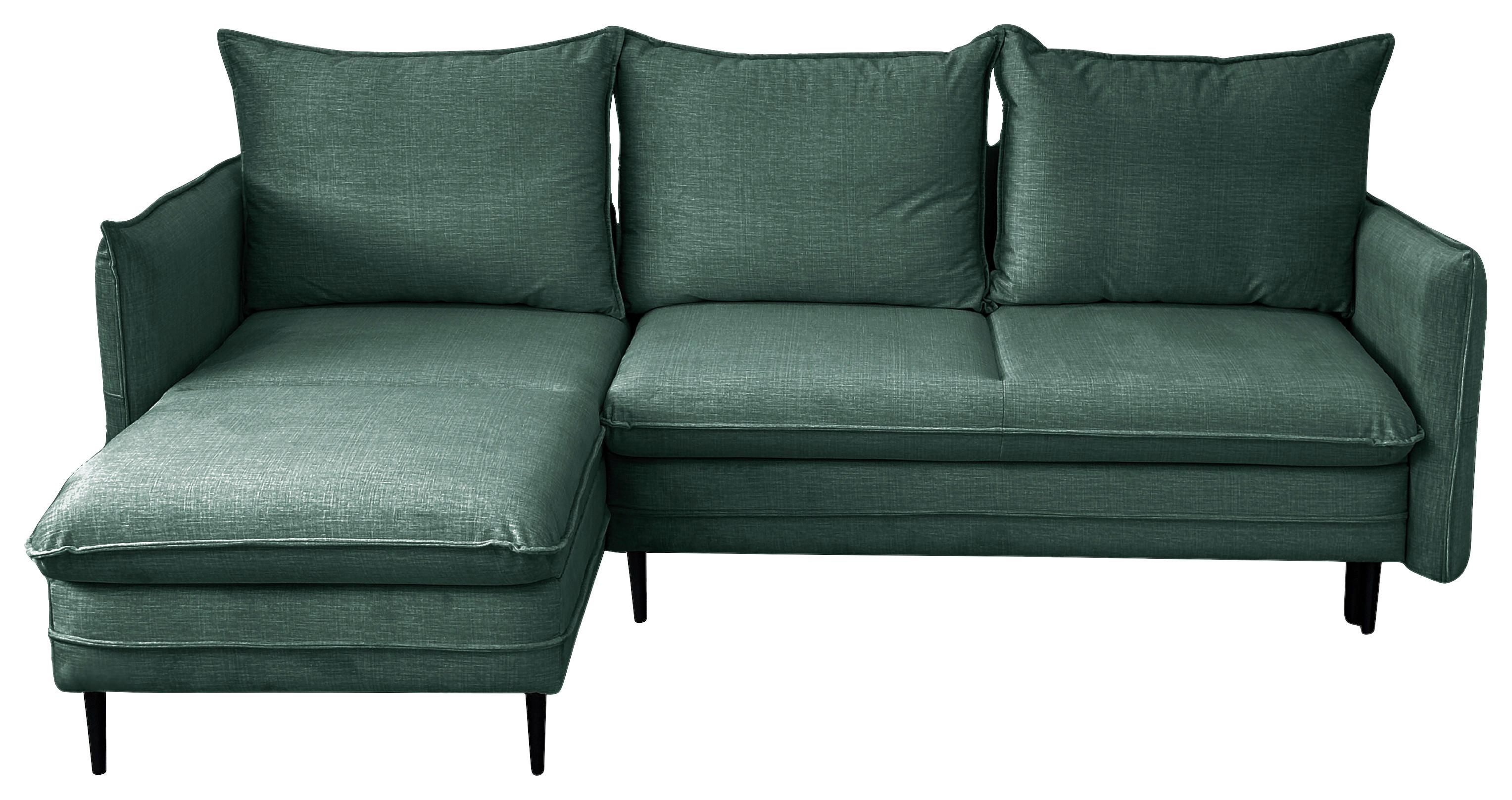 Ecksofa Melody - Schwarz/Mintgrün, Design, Textil (170/235cm) - MID.YOU